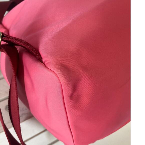 KATE SPADE, SMALL PINK AND MAROON NYLON BACKPACK WITH POCKET - Picture 10 of 16